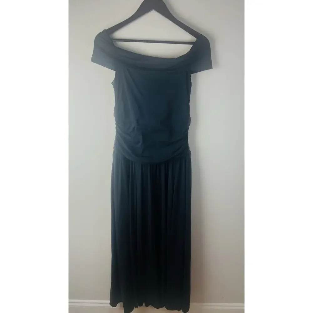 Abercrombie & Fitch Maxi Dress Modal Blend Collection Black Sz LT Tall